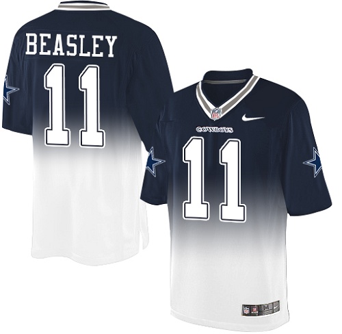 Men's Limited Cole Beasley Nike Jersey Navy/White - #11 Fadeaway NFL Dallas Cowboys